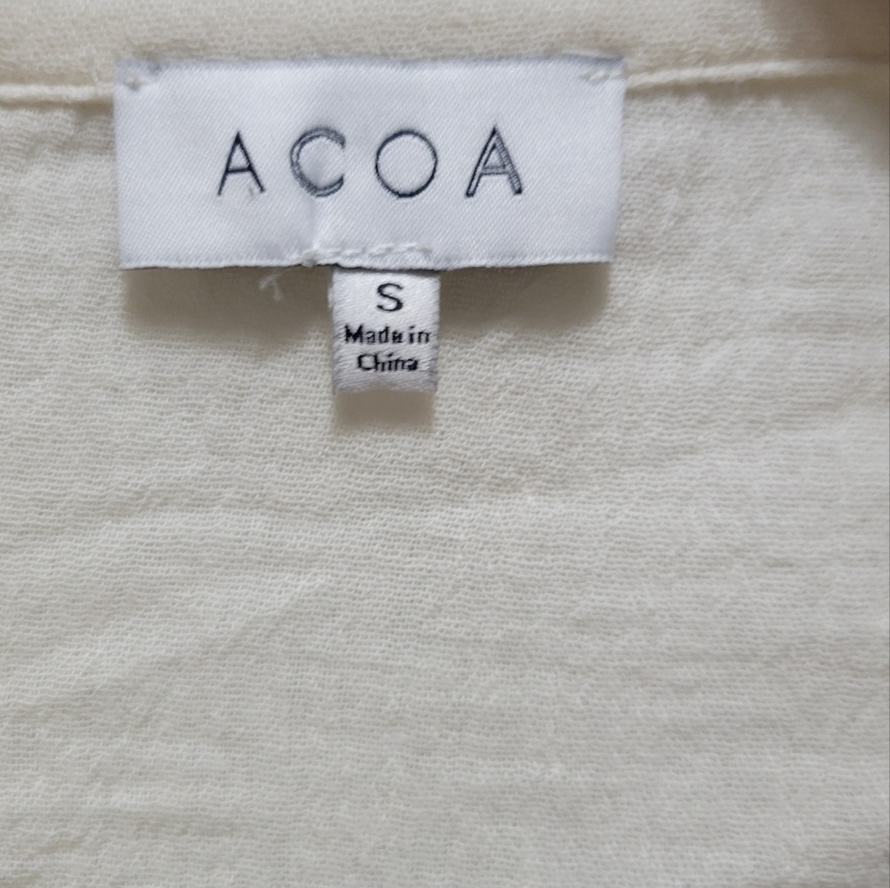 Acoa Color Block Crinkle Shirt size S NWOT - Picture 4 of 7
